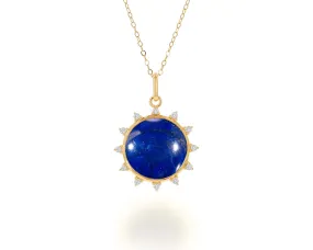 Diamond and Lapis Sun Charm