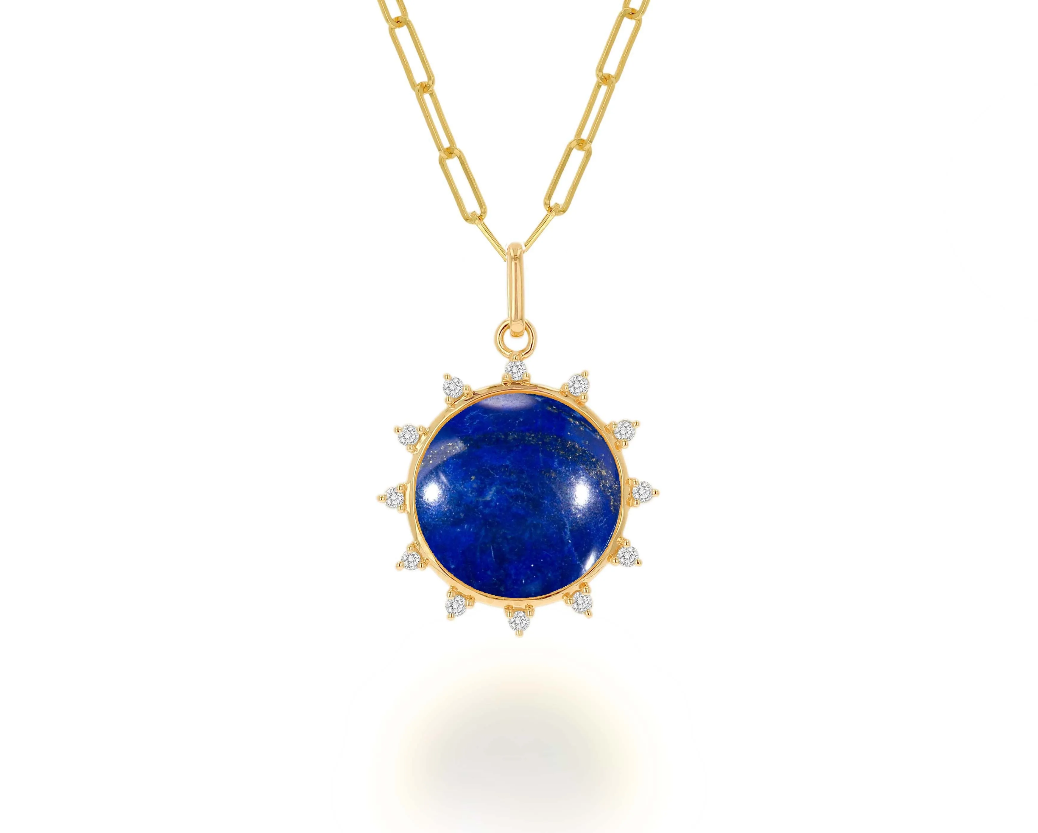 Diamond and Lapis Sun Charm