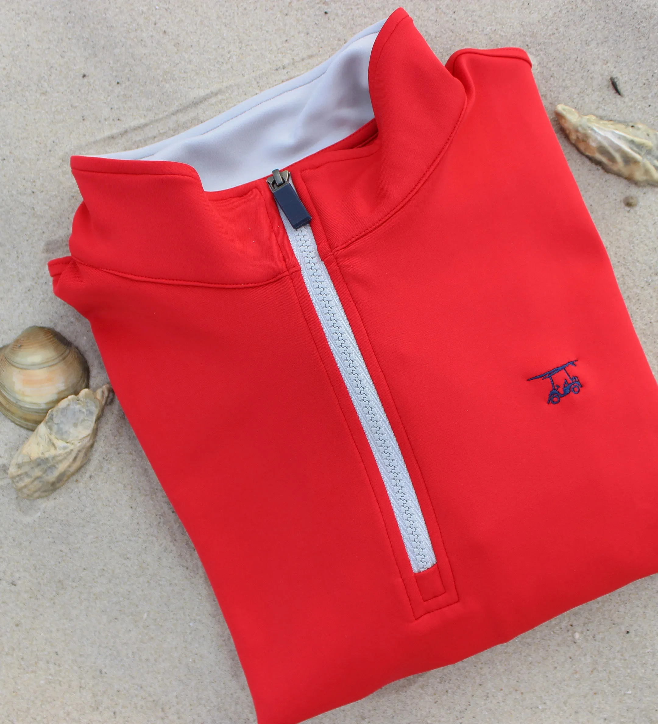 Dogwood Quarter Zip- Solid State Red