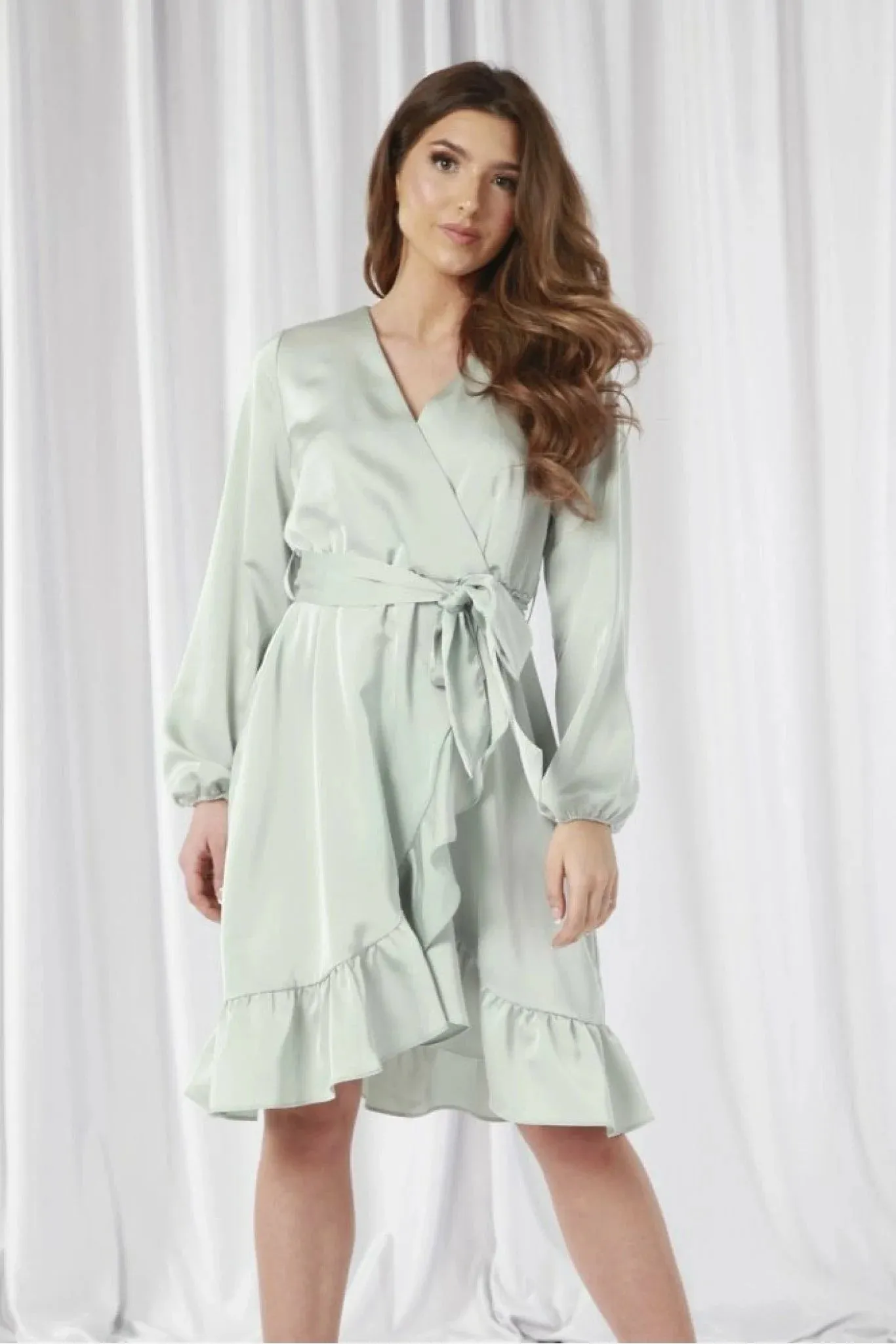 Double Second Frill Wrap Dress