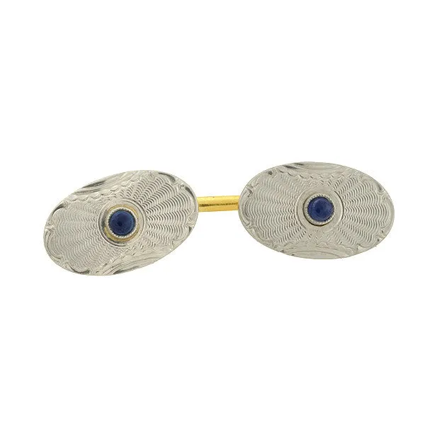 Edwardian 18kt/Platinum Mixed Metals & Sapphire Cufflinks