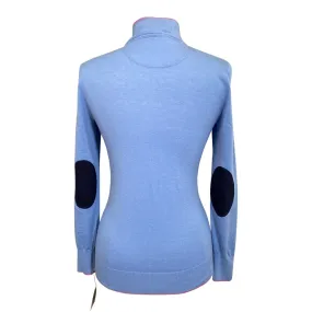 Essex Classics 'Trey' Quarter-Zip Sweater in Baby Blue/Violet - Women's Small