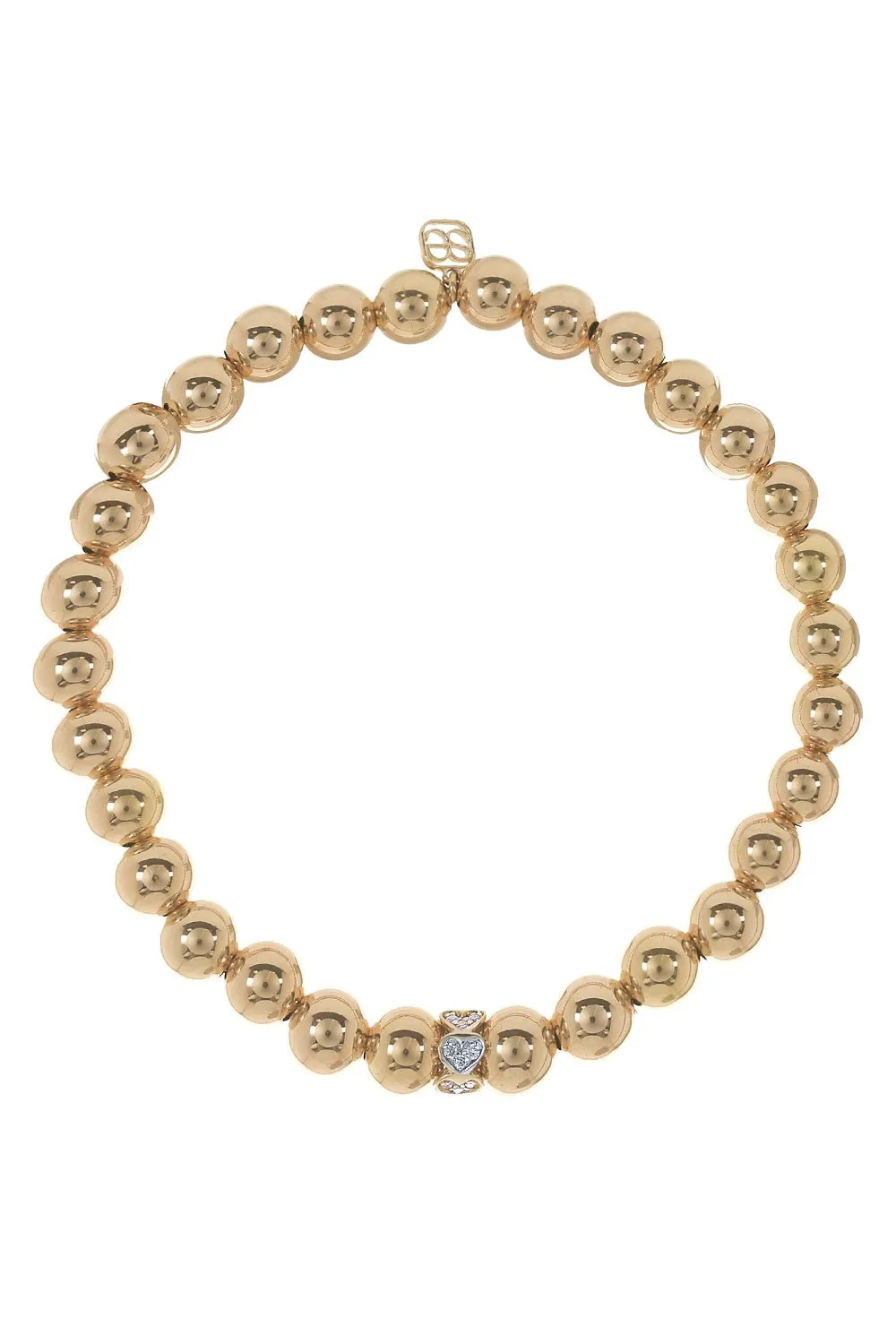 Eternity Heart Rondelle Bead Bracelet