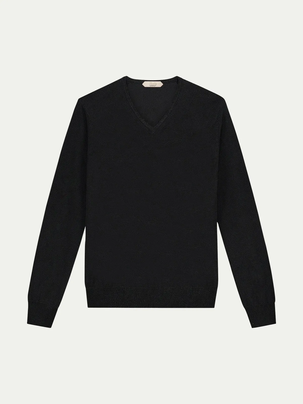 Extrafine Merino V-Neck Black