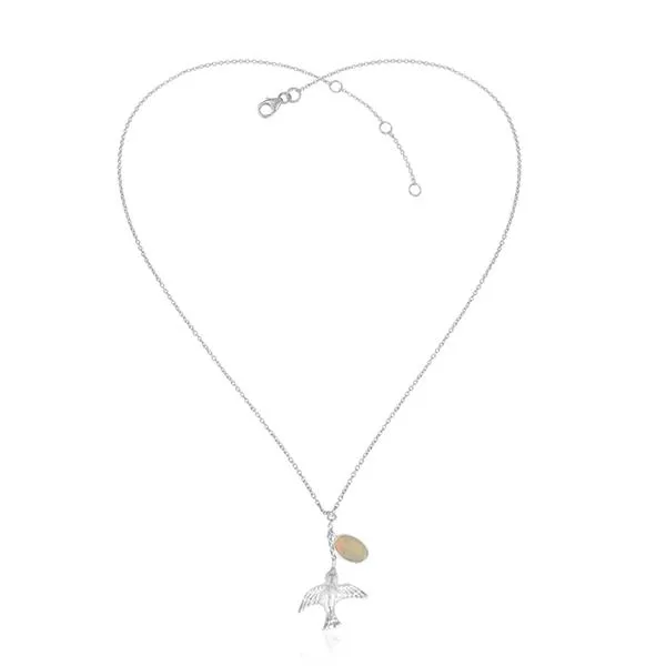 Fly Free Birdie Sterling Silver Statement Pendant Necklace