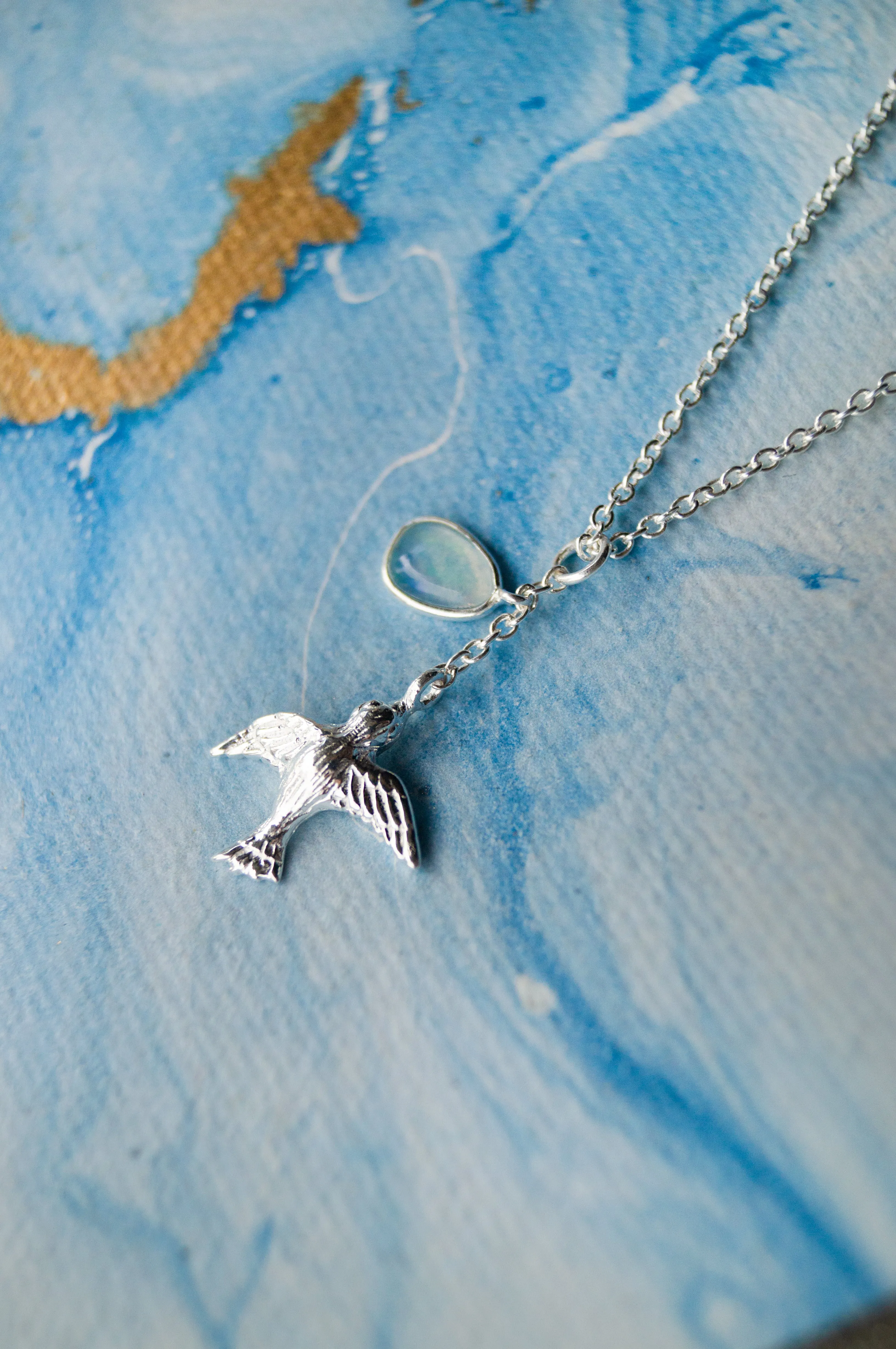 Fly Free Birdie Sterling Silver Statement Pendant Necklace