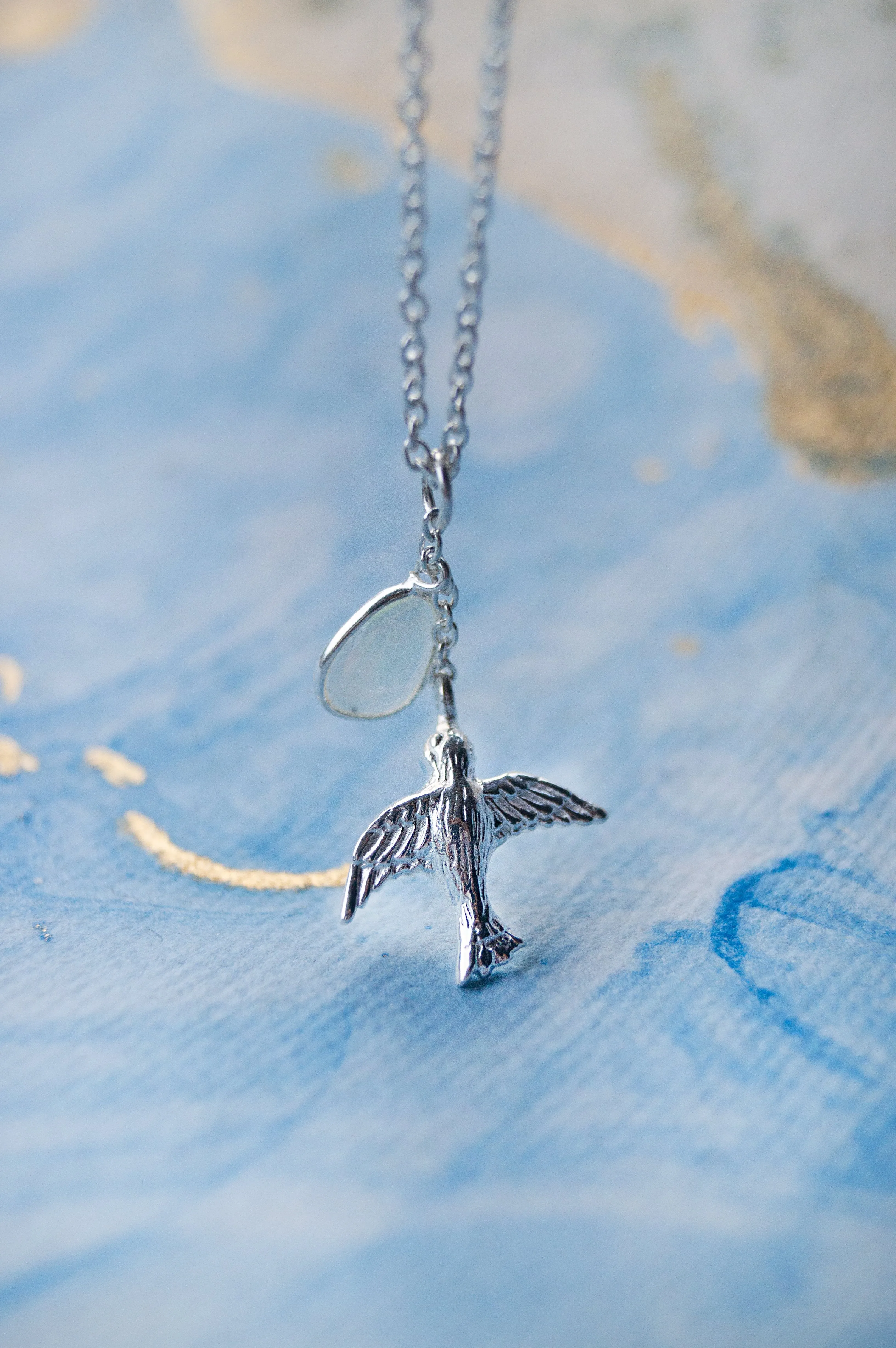 Fly Free Birdie Sterling Silver Statement Pendant Necklace