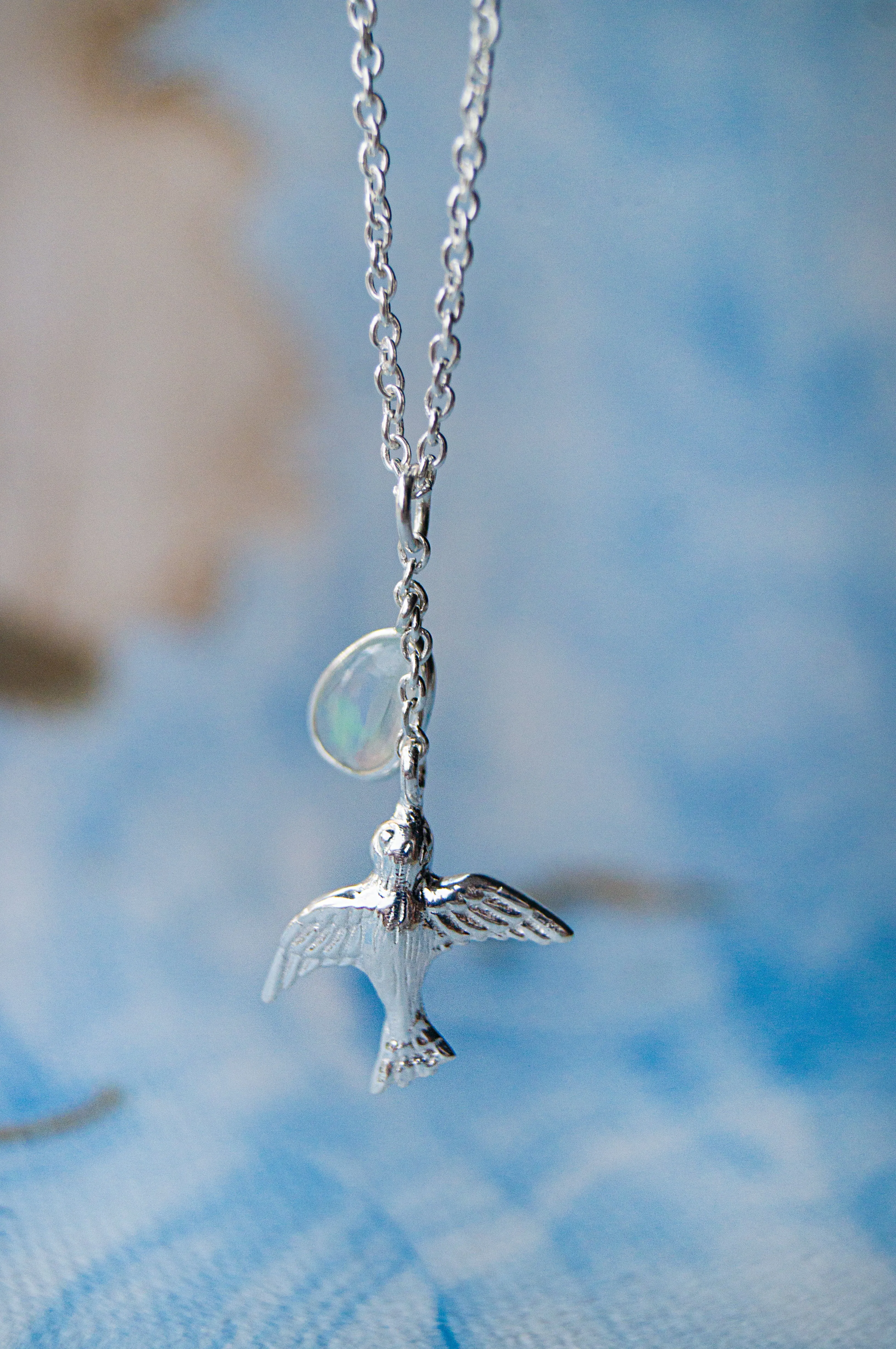 Fly Free Birdie Sterling Silver Statement Pendant Necklace