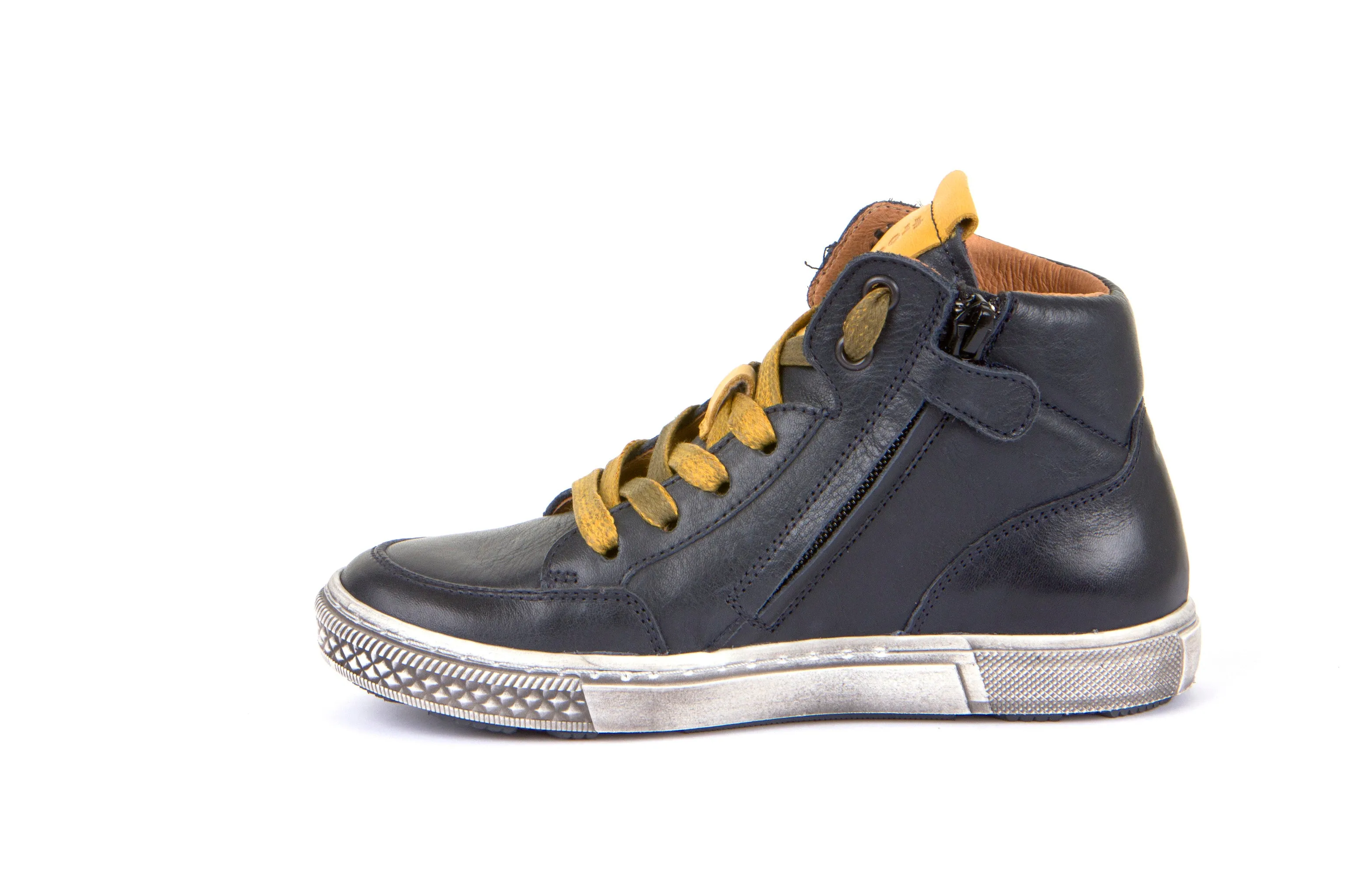 Froddo leather sneaker - Navy/yellow