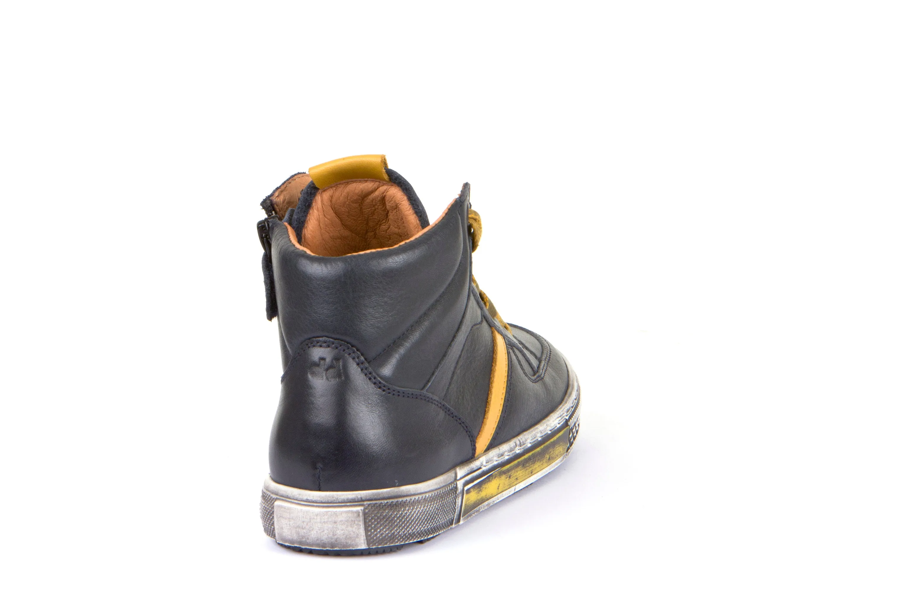 Froddo leather sneaker - Navy/yellow