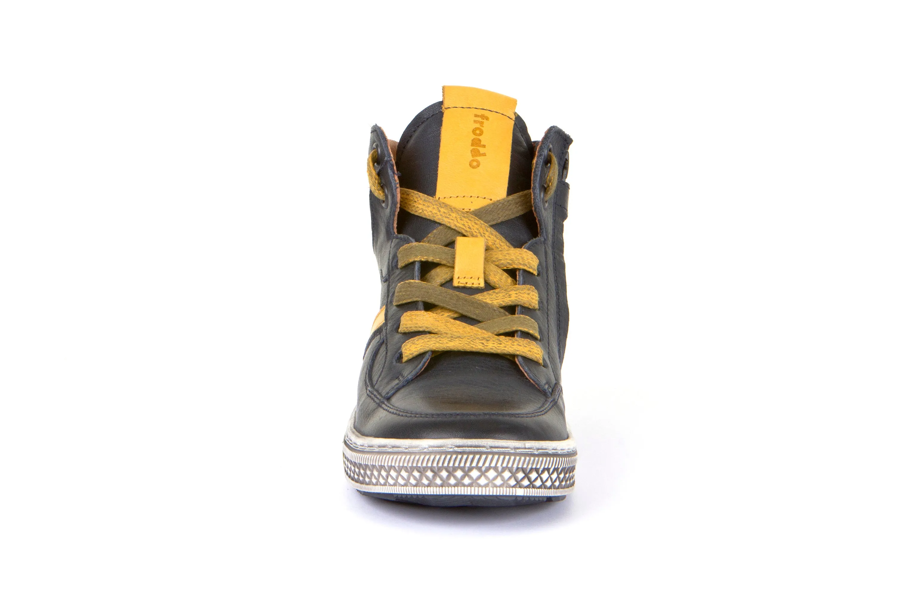 Froddo leather sneaker - Navy/yellow