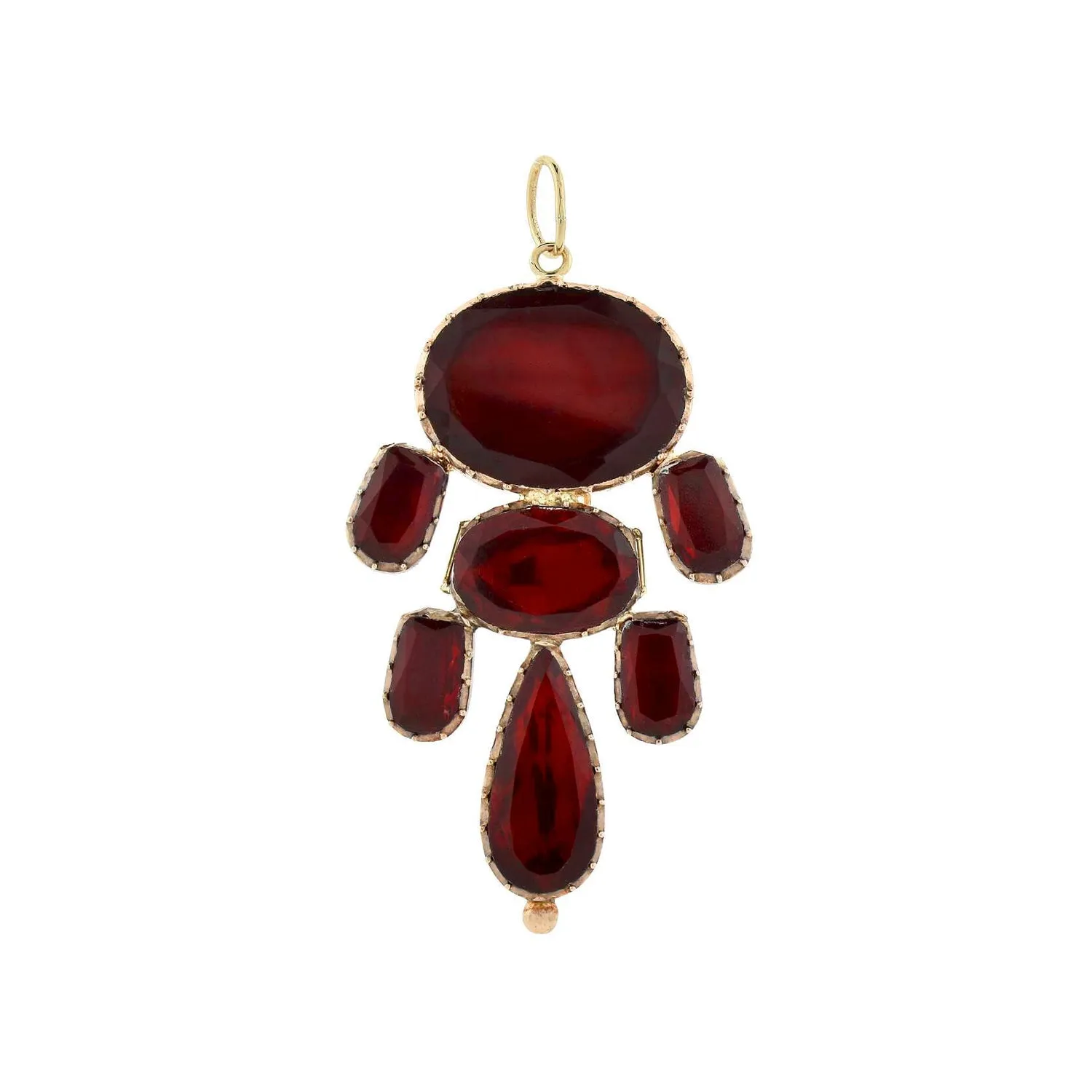 Georgian 12kt Large Foil Back "Garnet" Paste Pendant