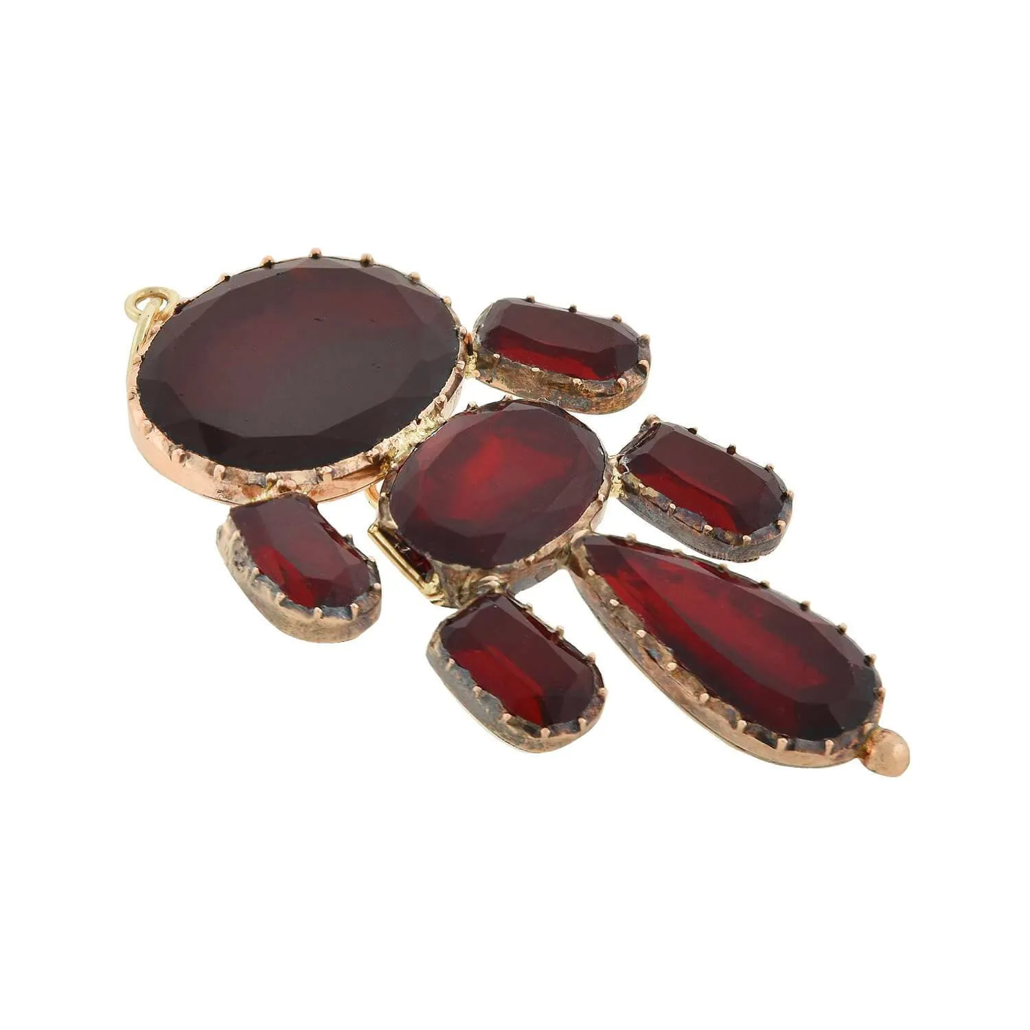 Georgian 12kt Large Foil Back "Garnet" Paste Pendant