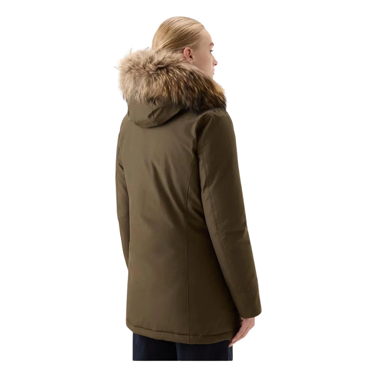 Giubbino Donna Woolrich Arctic Parka Ramar Pelliccia Removibile Verde