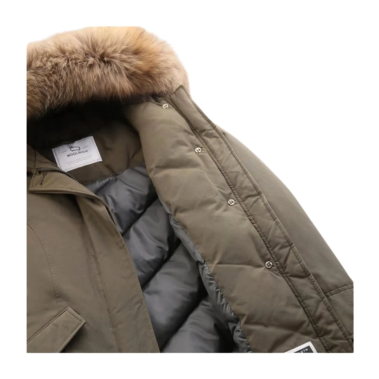 Giubbino Donna Woolrich Arctic Parka Ramar Pelliccia Removibile Verde