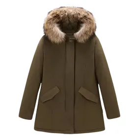 Giubbino Donna Woolrich Arctic Parka Ramar Pelliccia Removibile Verde