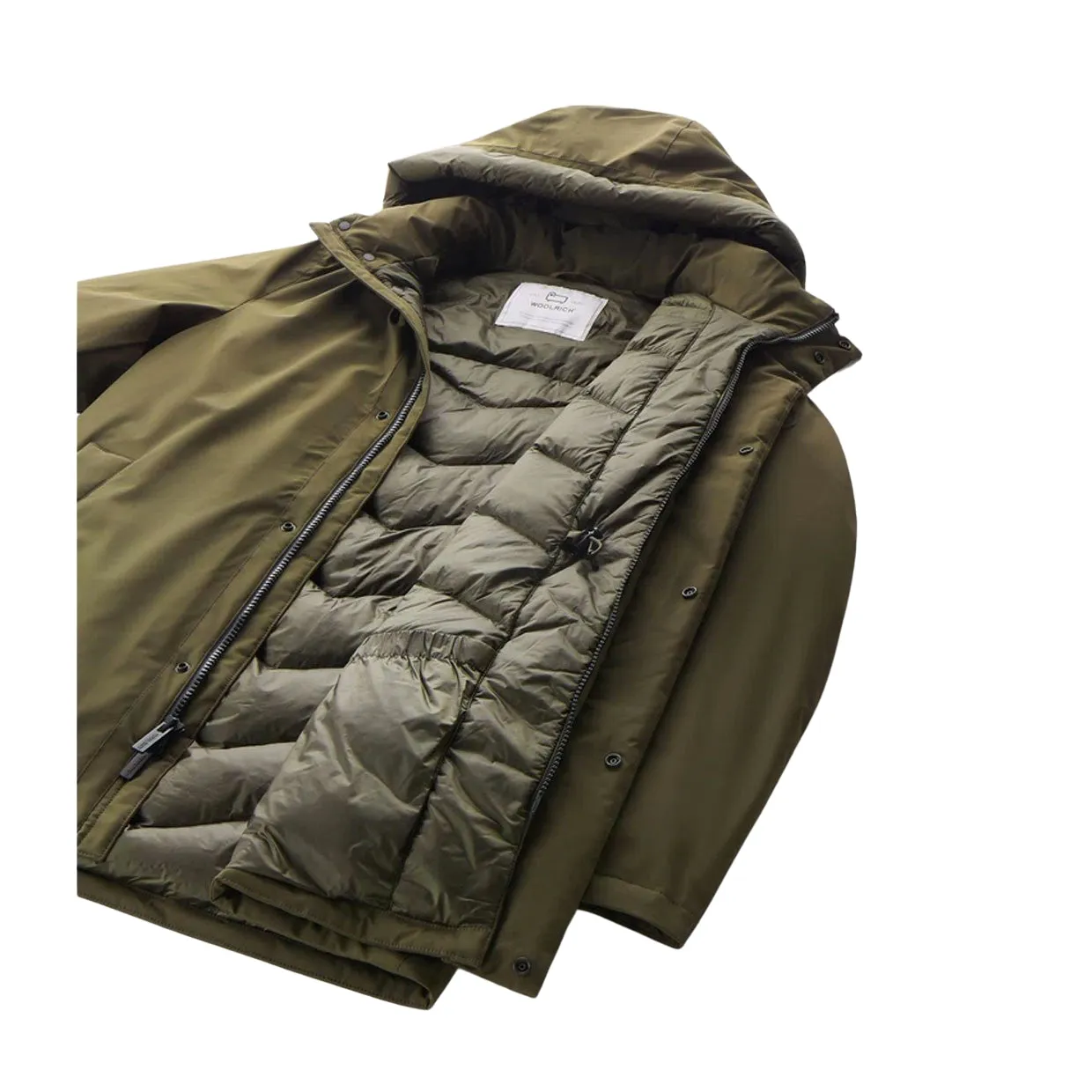 Giubbino Uomo Woolrich Mountain Stretch Parka Verde