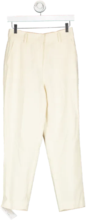 Goelia Cream Ankle Length Tapered Women Pants UK 8