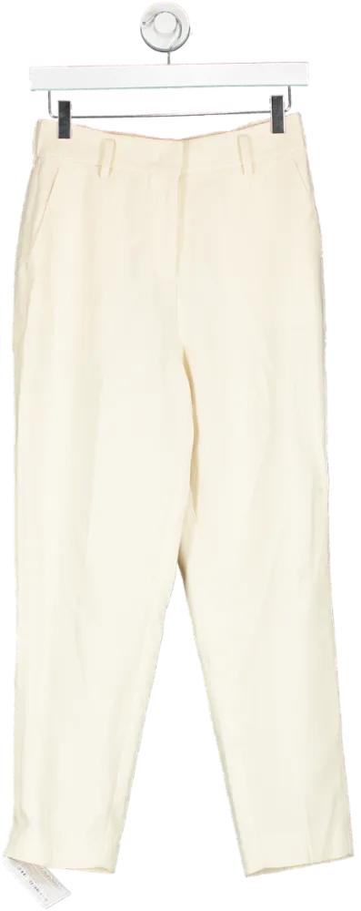 Goelia Cream Ankle Length Tapered Women Pants UK 8