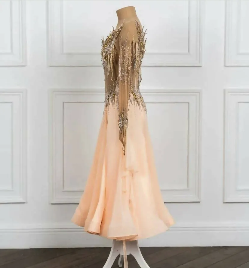 Gold Peach Sponsored Ballroom Dress