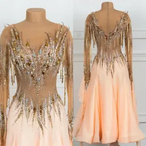 Gold Peach Sponsored Ballroom Dress