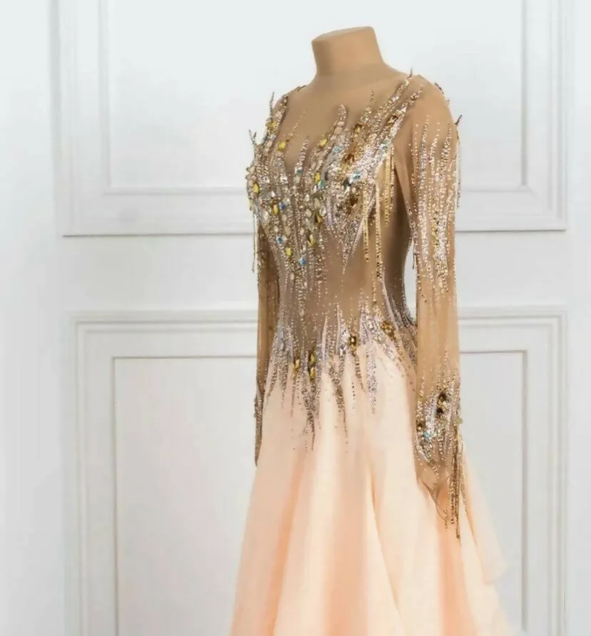 Gold Peach Sponsored Ballroom Dress