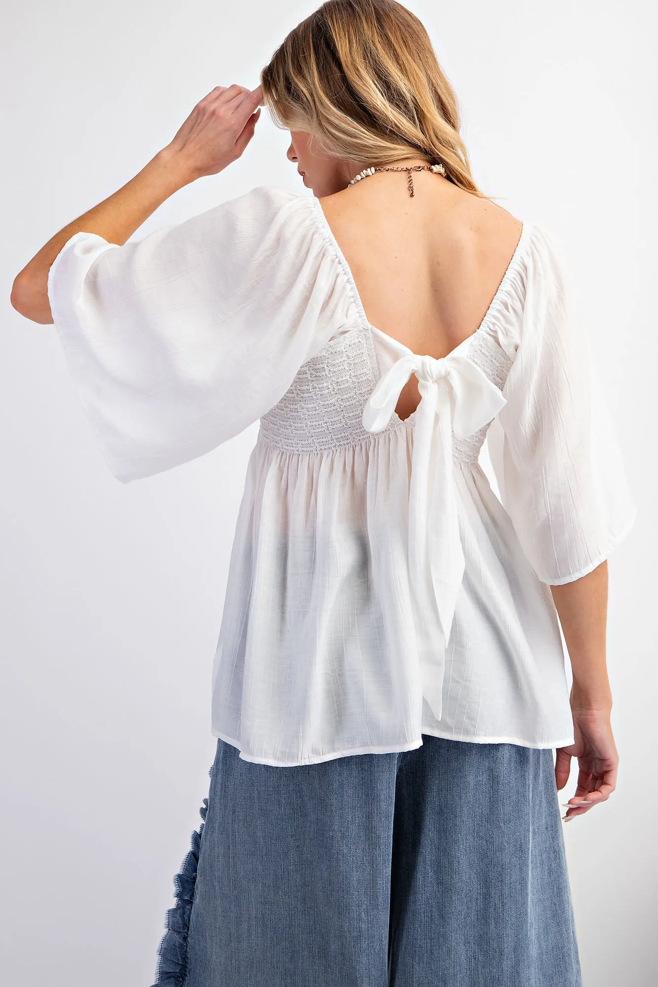 Half Sleeve Poly Crepe Top