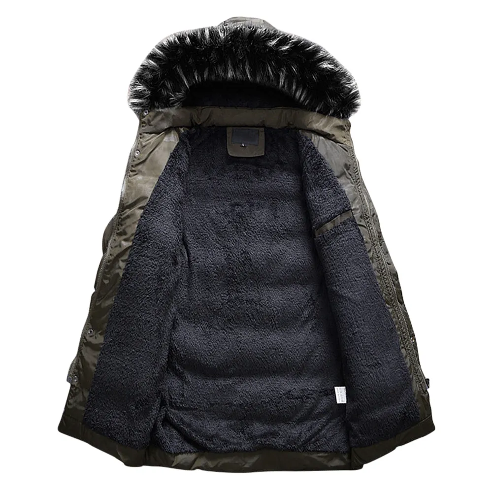 Hood Removable Faux Fur Coat Black