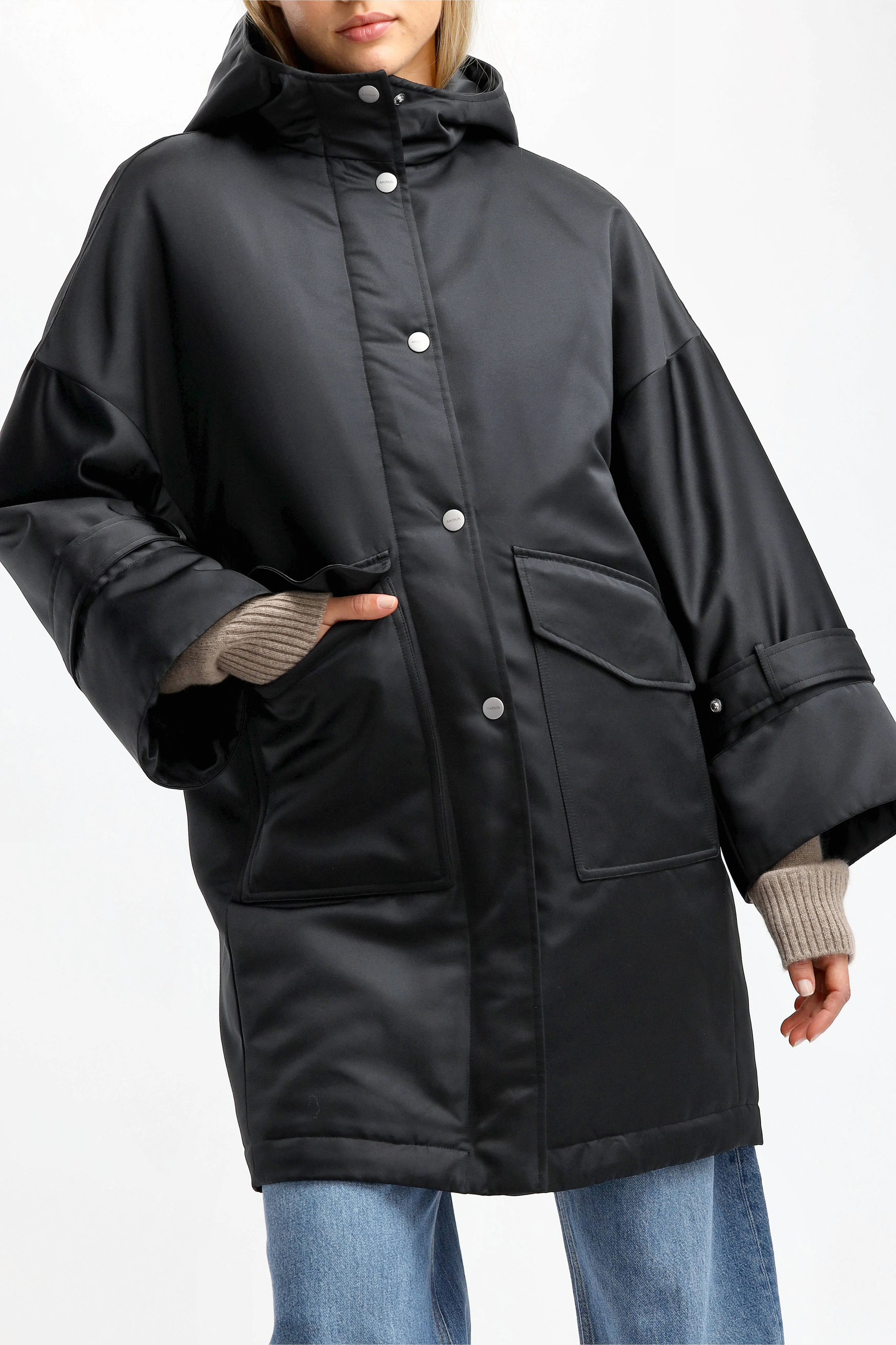 Jacke Parka Techno in Schwarz