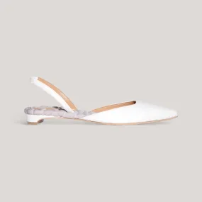 JACKIE | Ivory Vegan Patent - Slingback Flats