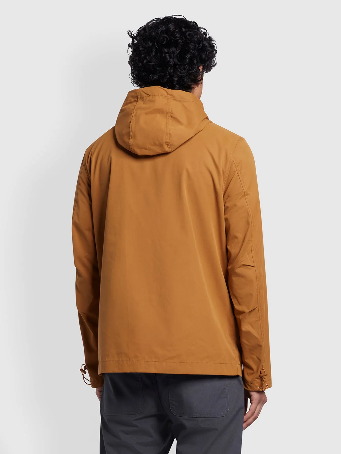 Jay Regular Fit Hooded Parka Jacket In Rich Tobacco