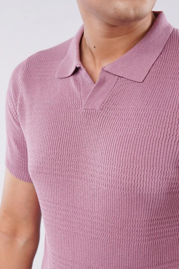 Johnny Collar Polo Shirt - Dusty Pink