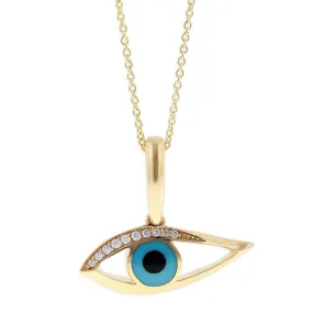 Kabana Kalo Mati 14k Yellow Gold Evil Eye Diamond Pendant GPCF499OXT no chain