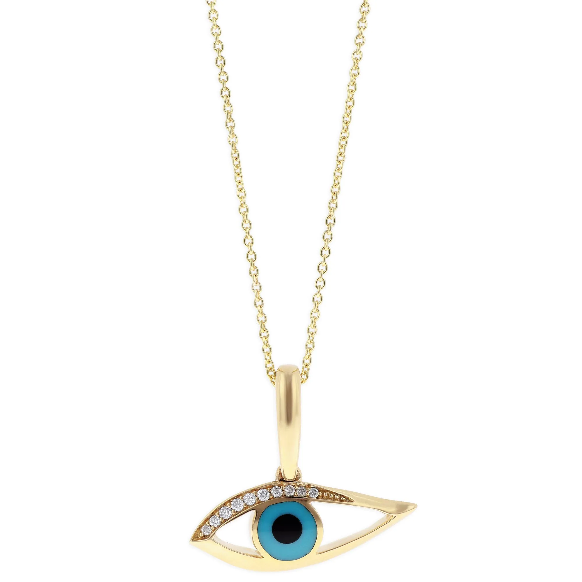 Kabana Kalo Mati 14k Yellow Gold Evil Eye Diamond Pendant GPCF499OXT no chain