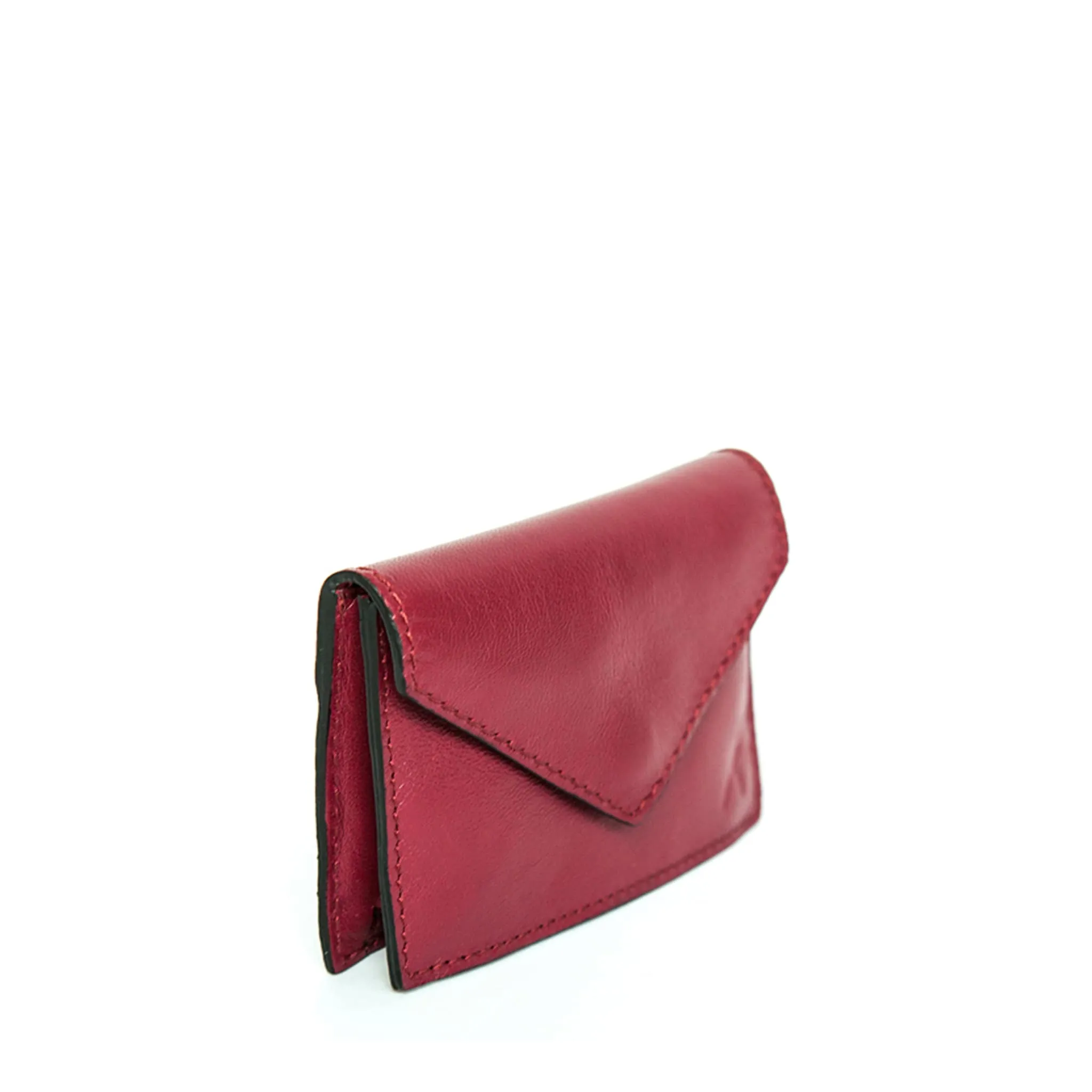 Leather Business Card Holder in Red