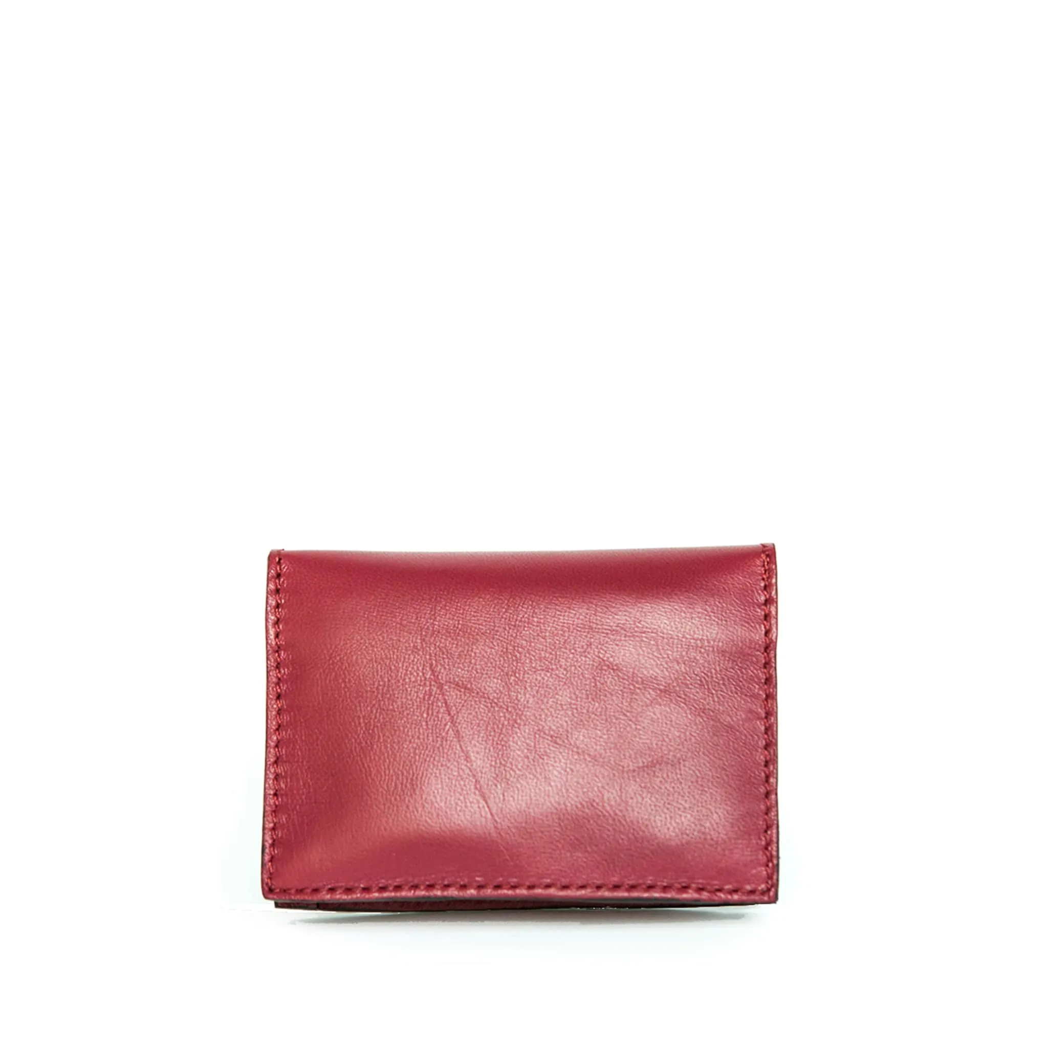 Leather Business Card Holder in Red