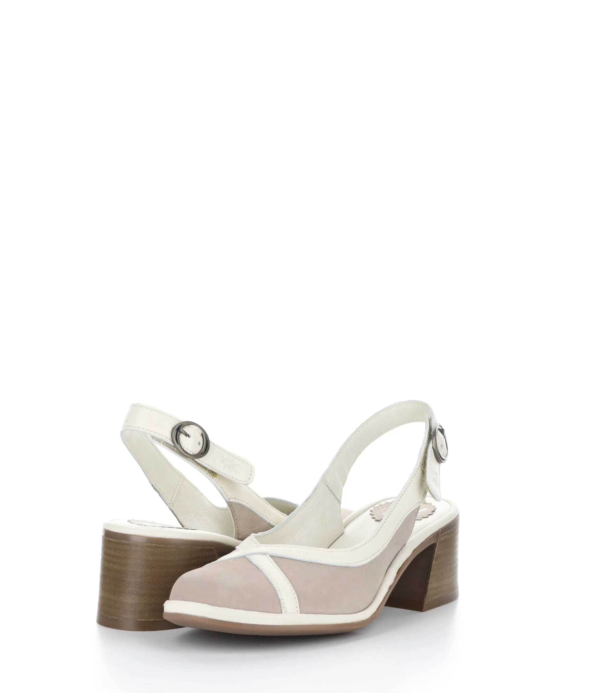 LEVO375FLY 003 CONCRETE/OFFWHT Round Toe Sandals