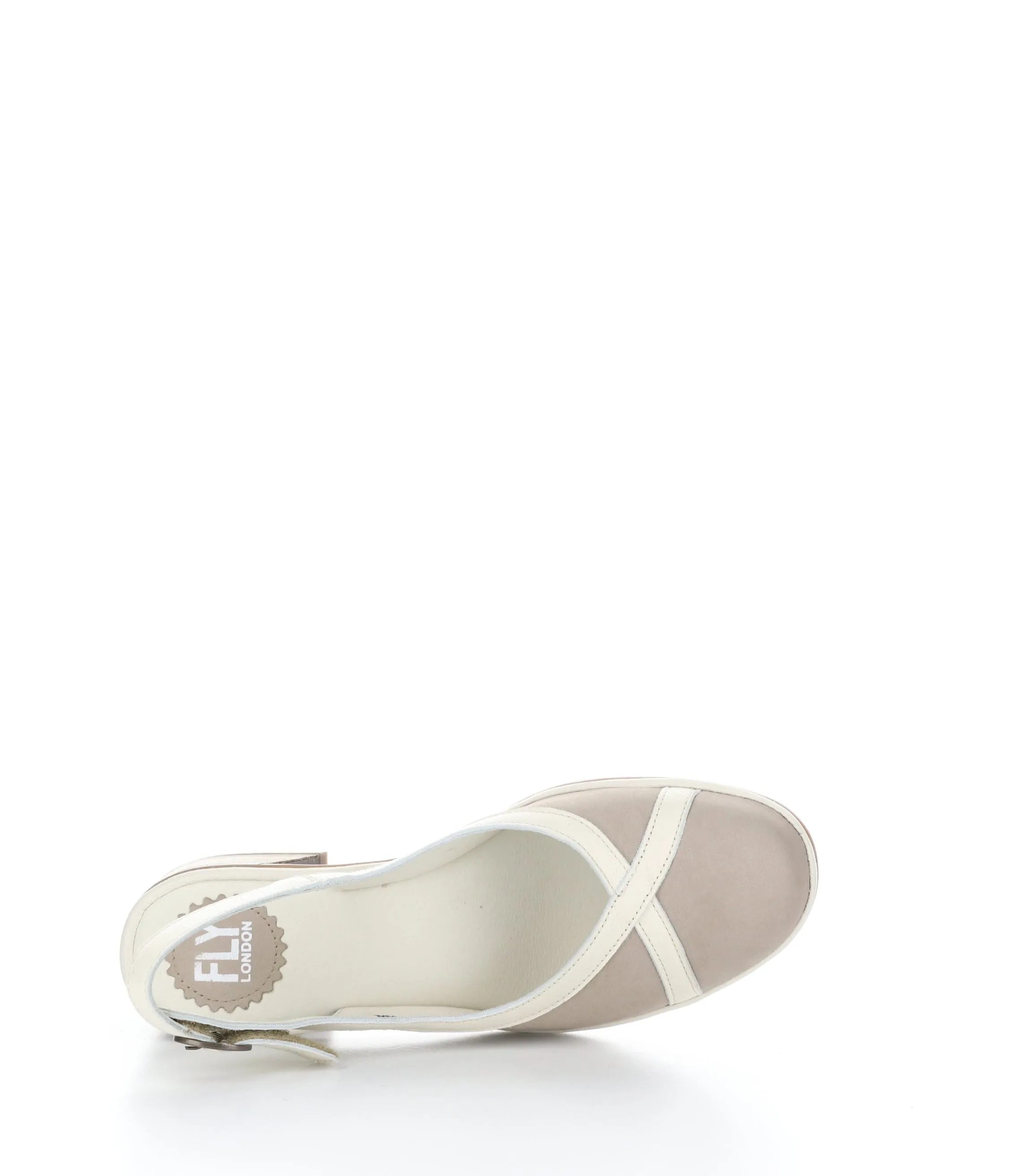 LEVO375FLY 003 CONCRETE/OFFWHT Round Toe Sandals