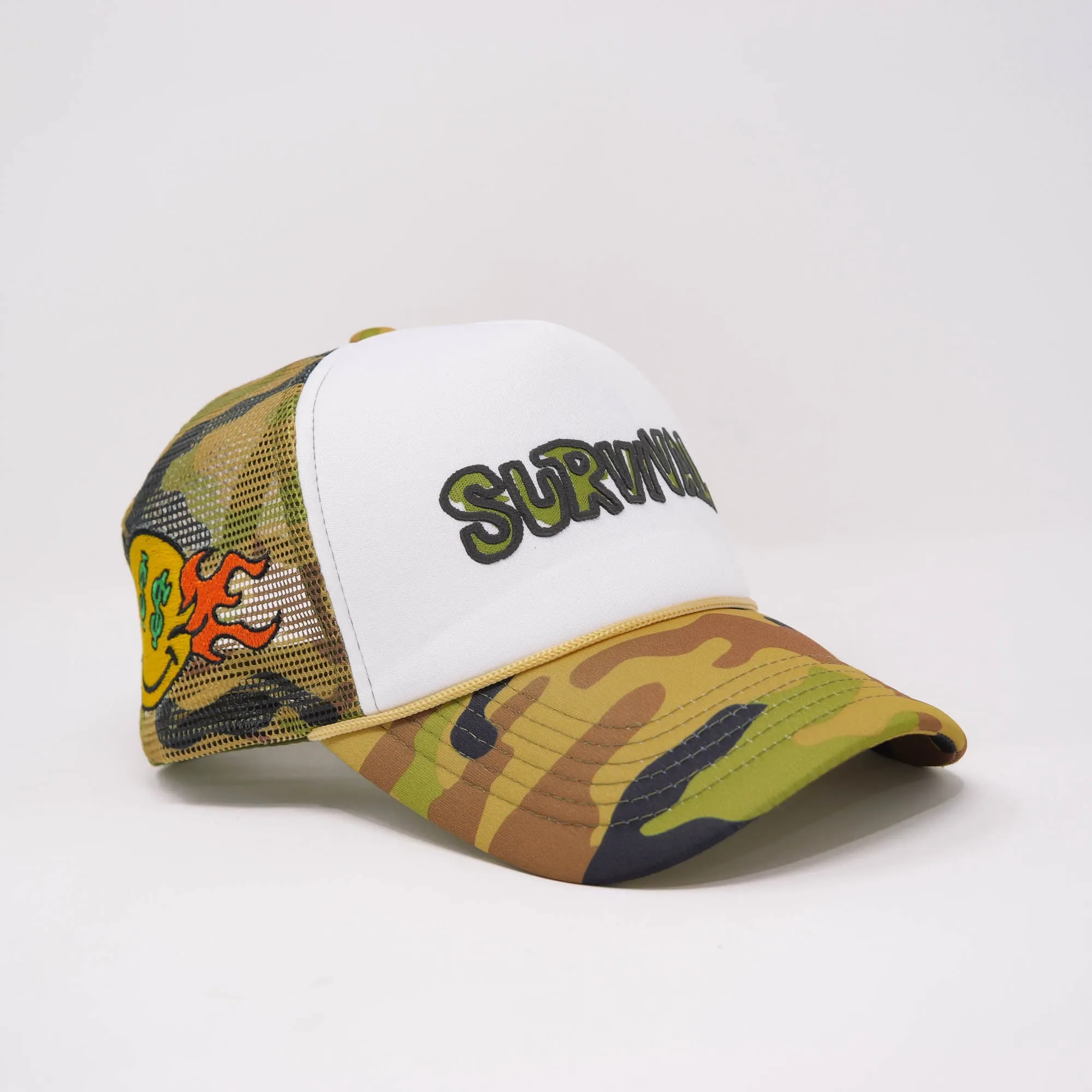 LUCKY ROLL TRUCKER HAT CAMO GREEN