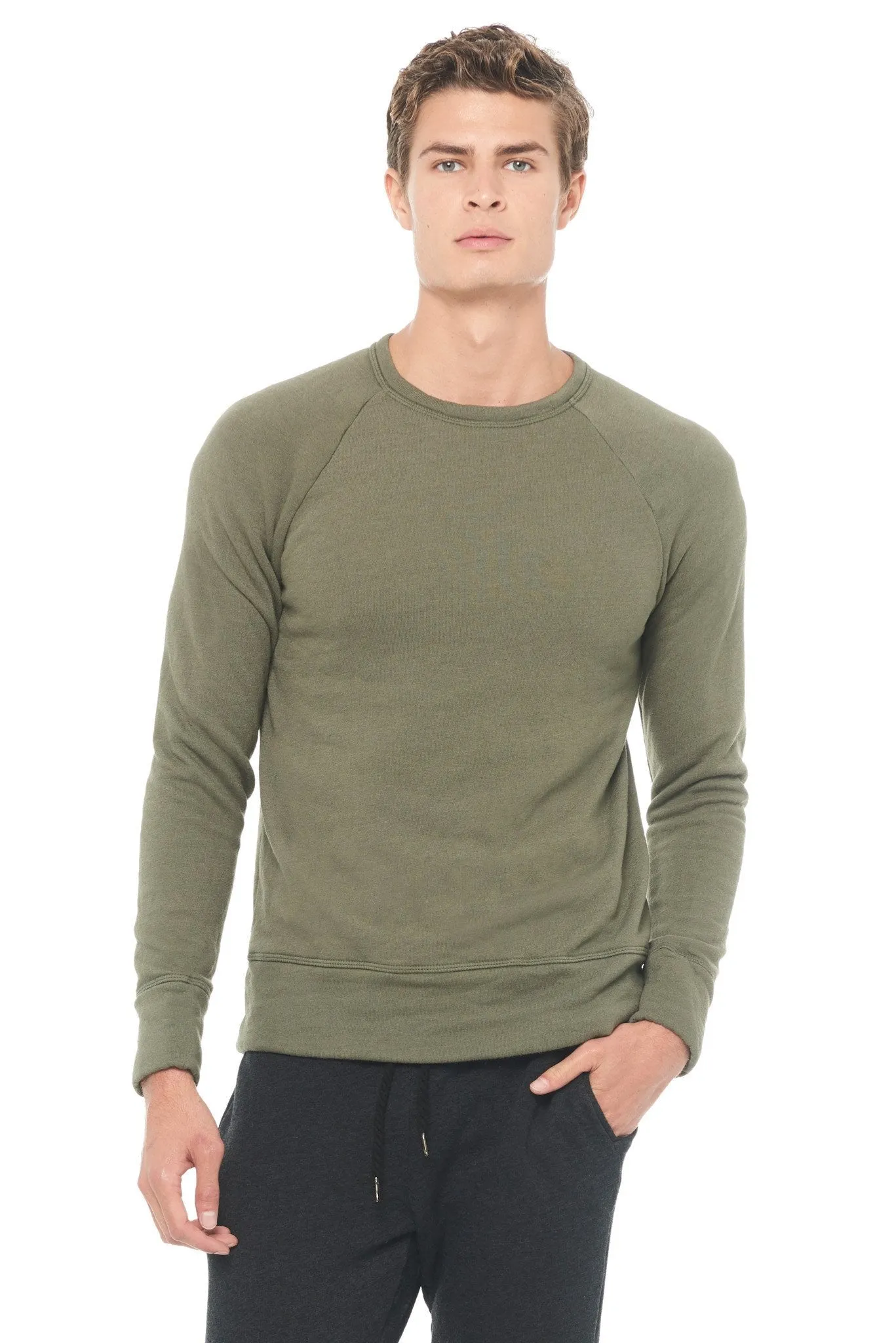 Men's French Terry Relaxed Fit Crew Neck Sweatshirt