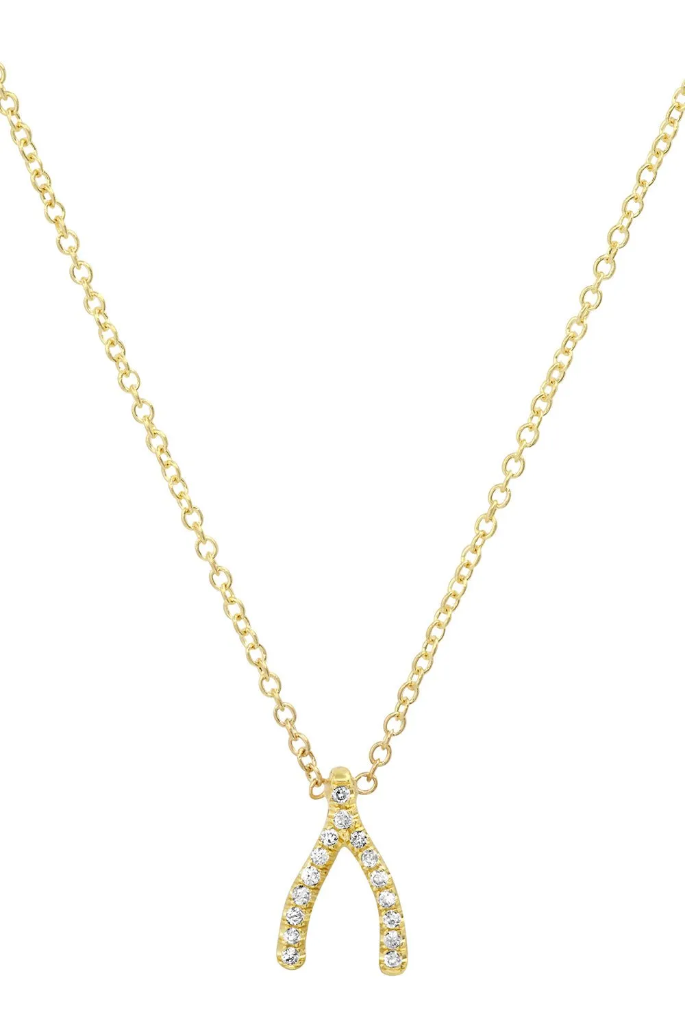 Mini Diamond Wishbone Necklace