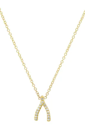 Mini Diamond Wishbone Necklace