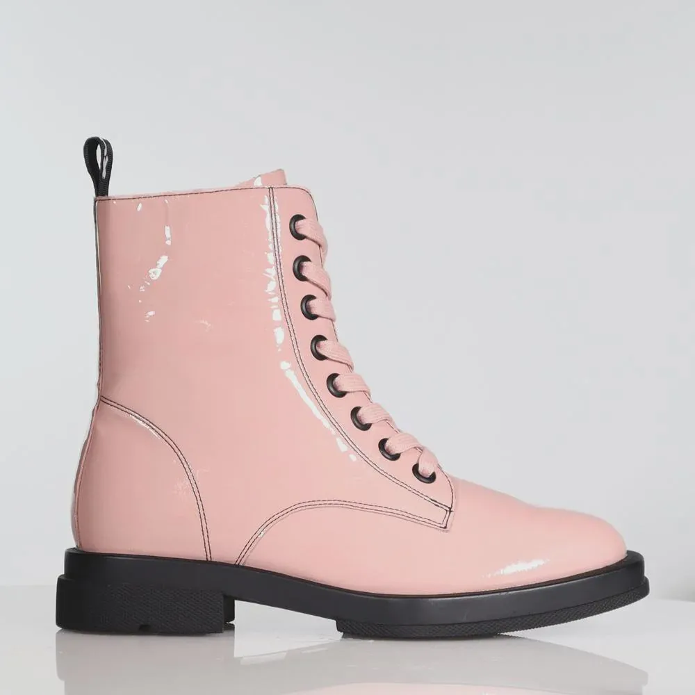 Minx Millie Ballet Pink Crinkle Patent Boot