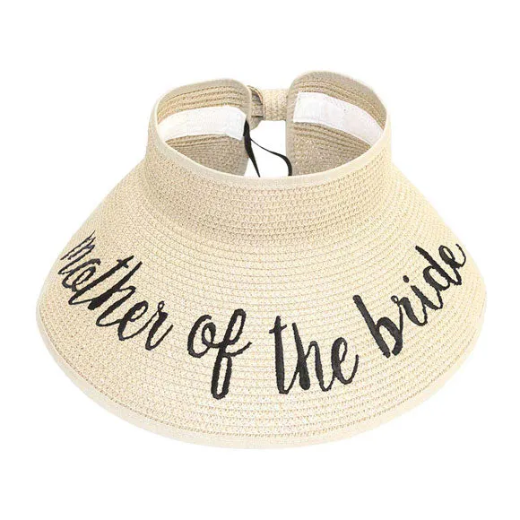 Mother Of The Bride Message Roll Up Foldable Visor Sun Hat