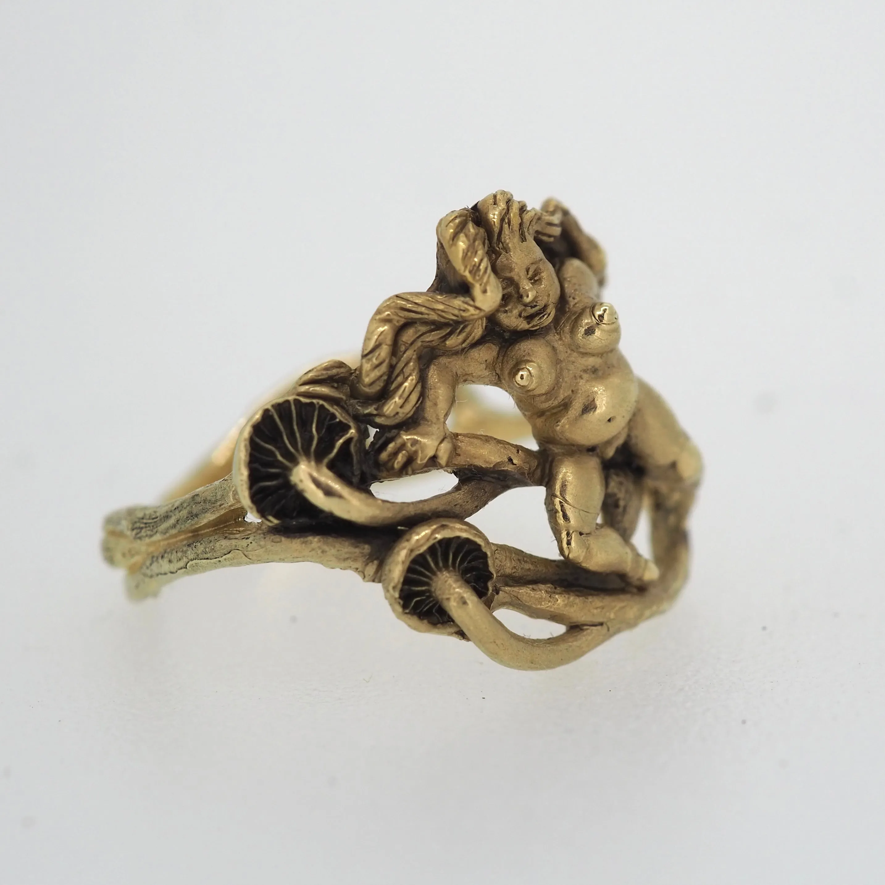 Mushroom nudie ring In 10k gold