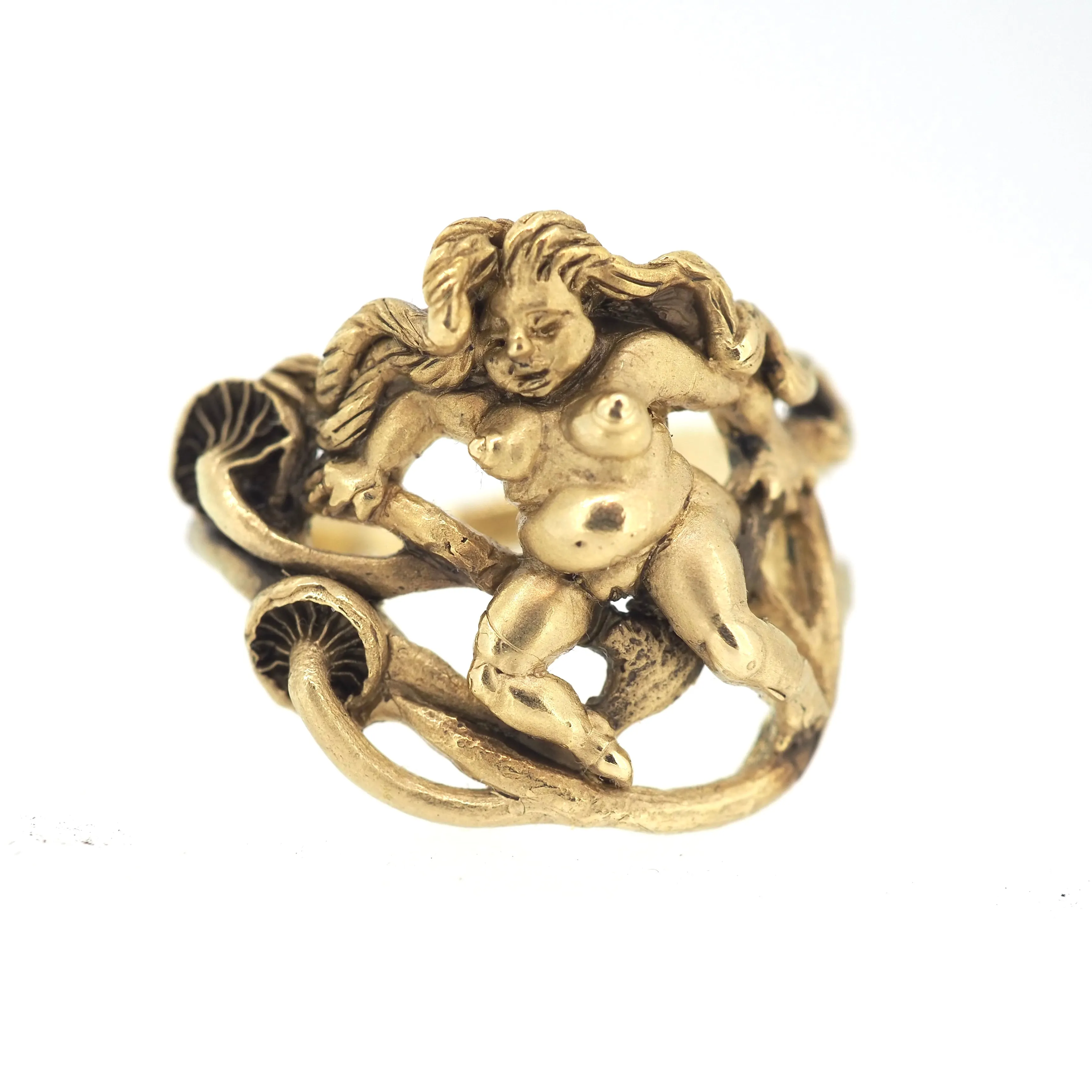 Mushroom nudie ring In 10k gold