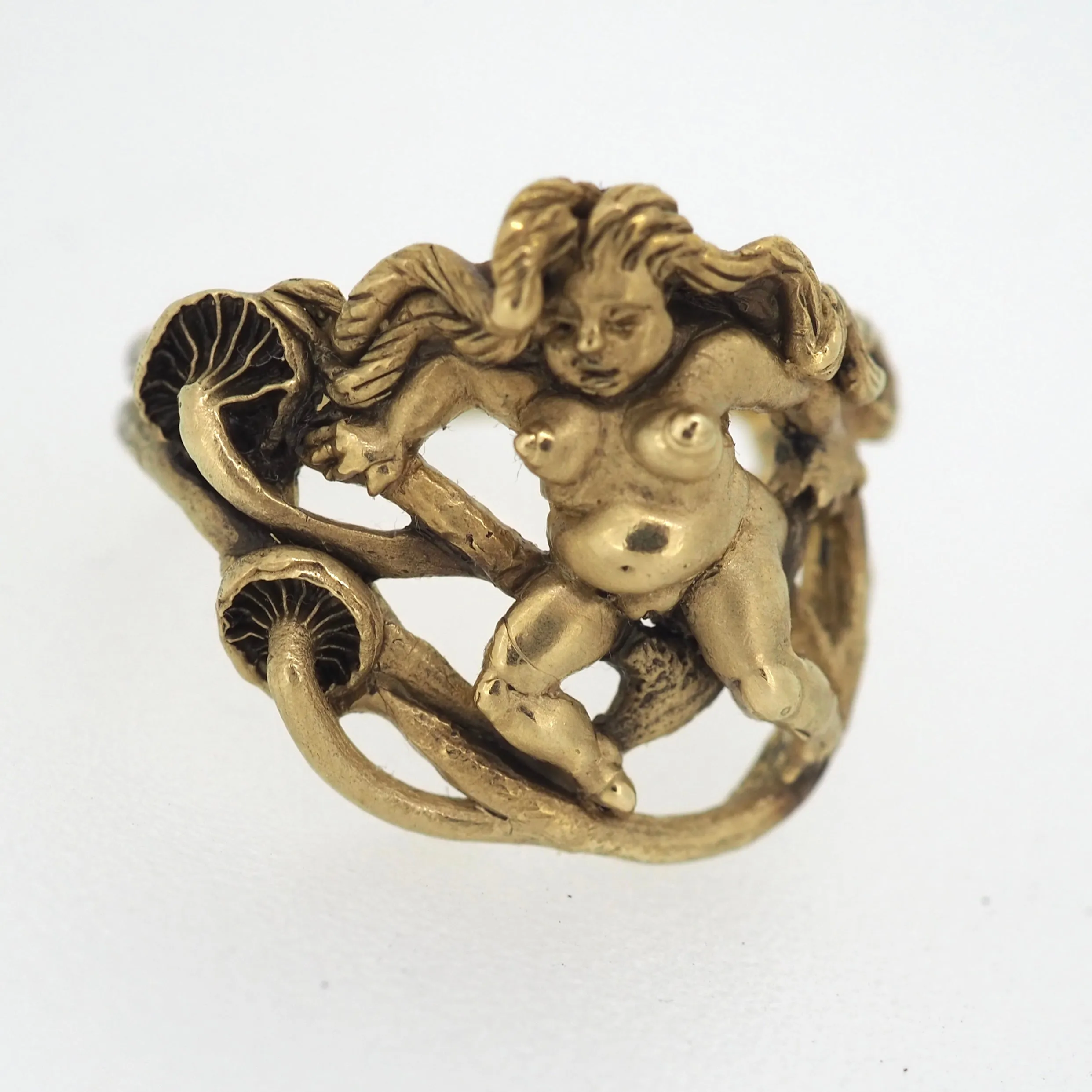 Mushroom nudie ring In 10k gold