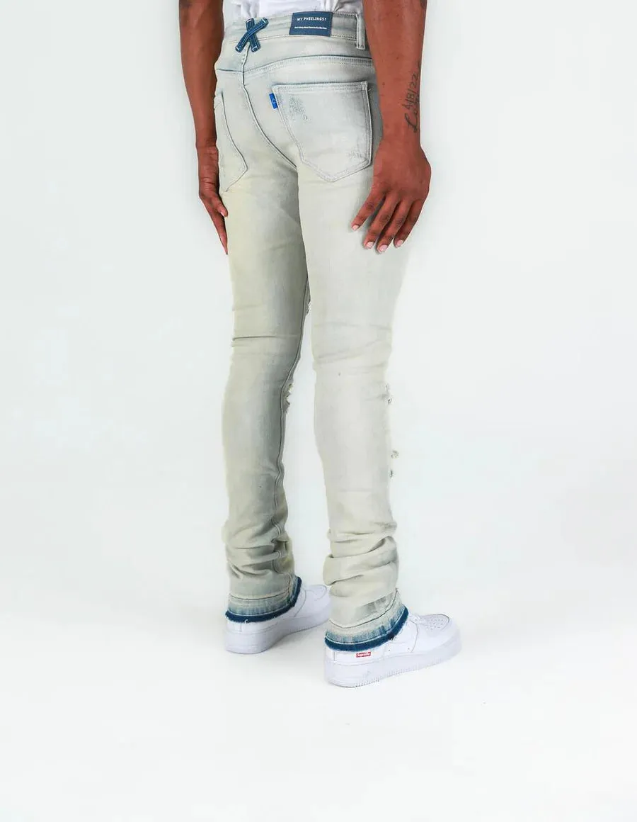 NOW OR NEVER STACK DENIM BLUE WASH