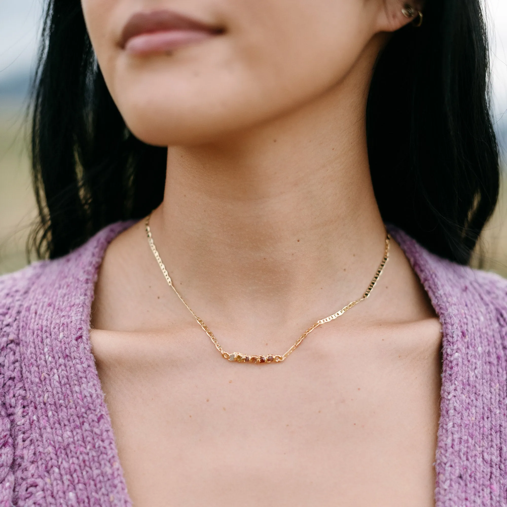 Orange Ombré Birthstone Necklace