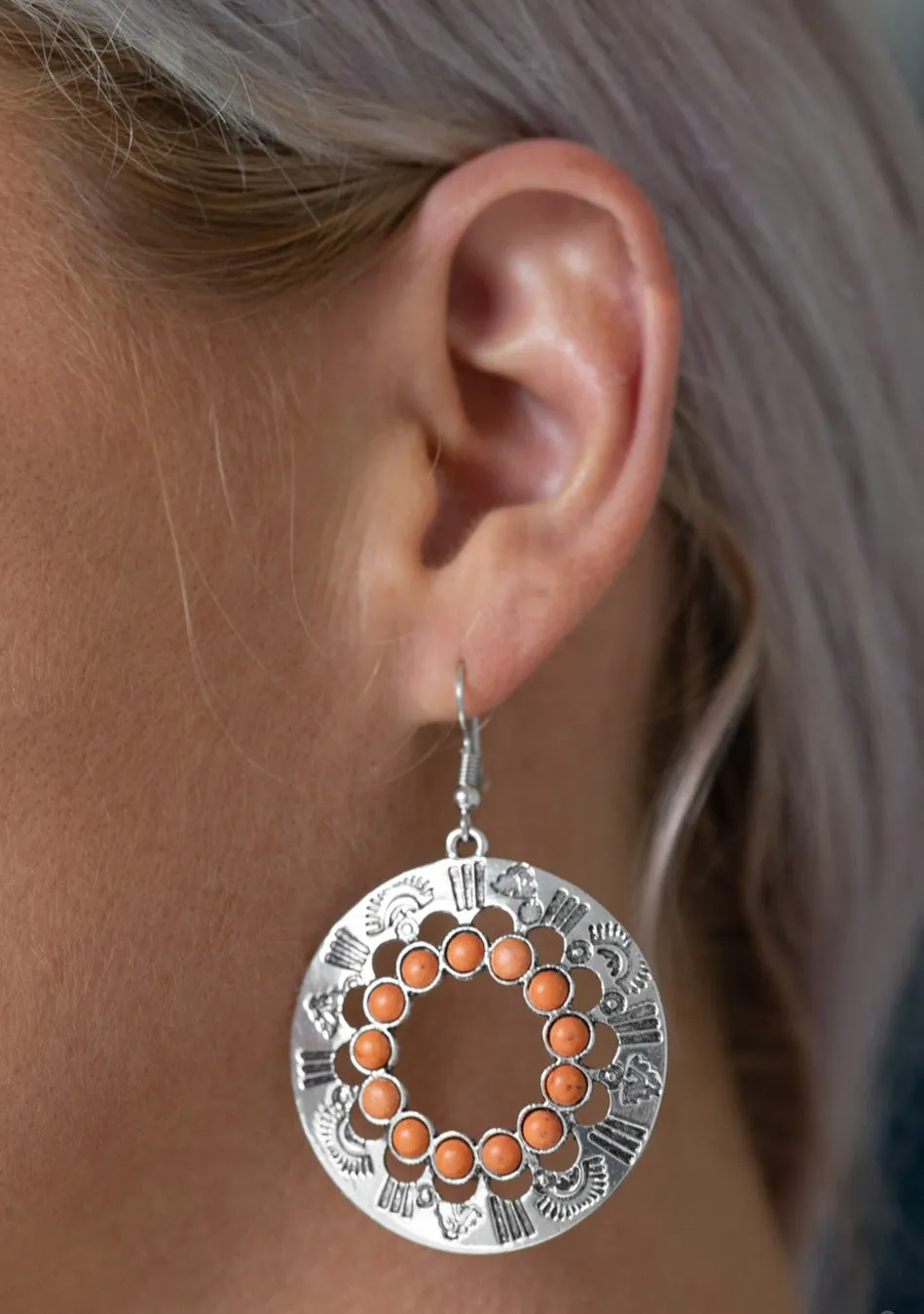 Organically Omega Orange Earrings